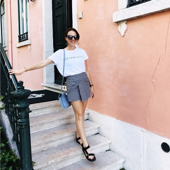 Black and White Gingham Skort - Picture 1 of 6